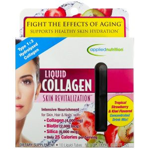 Liquid Collagen dạng lỏng trẻ hóa da hương vị dâu tây và kiwi nhiệt đới (10 ống)